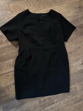 Eloquii Black Short Sleeve Ponte Sheath Dress